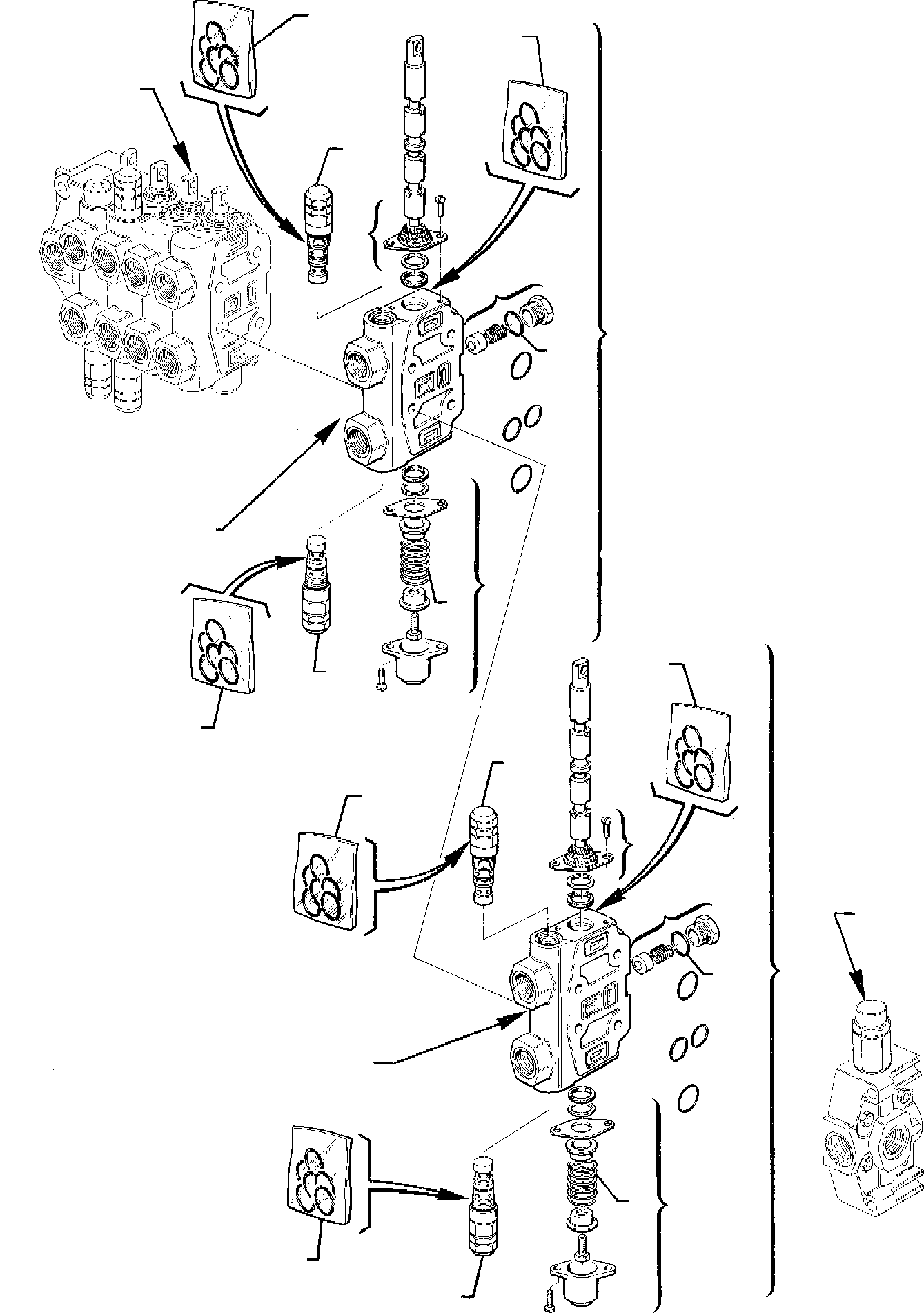 Backhoeloaders Komatsu / WB95R-1 WB97R-1 S/N 8901442-Up(wb9597r1) / BACKHOE CONTROL VALVE (2/3) (SERIES TYPE)(F-0080 : 6251)