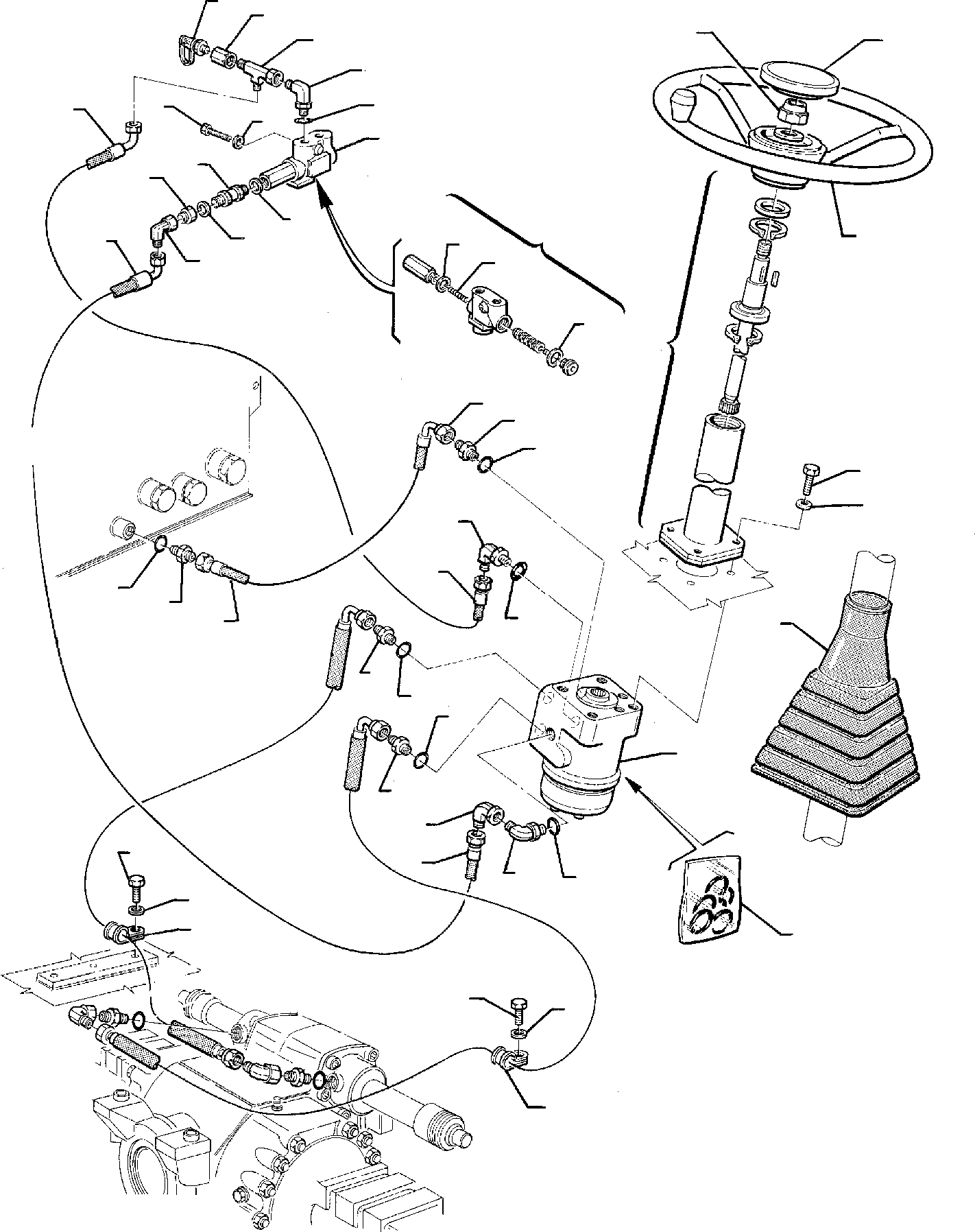 Backhoeloaders Komatsu / WB95R-1 WB97R-1 S/N 8901442-Up(wb9597r1) / HYDRAULIC PIPING (STEERING CYLINDER LINE)(F-0190 : 6550)