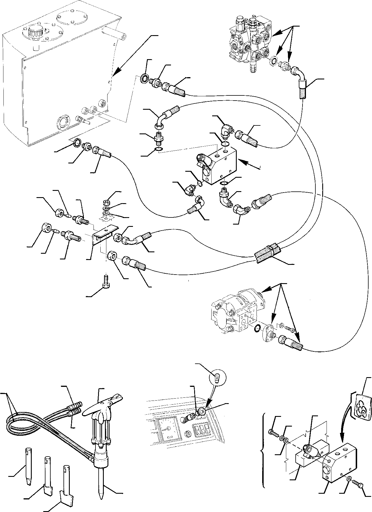 Backhoeloaders Komatsu / WB95R-1 WB97R-1 S/N 8901442-Up(wb9597r1) / HYDRAULIC PIPING (HAND HAMMER LINE)(F-0250 : 6651)