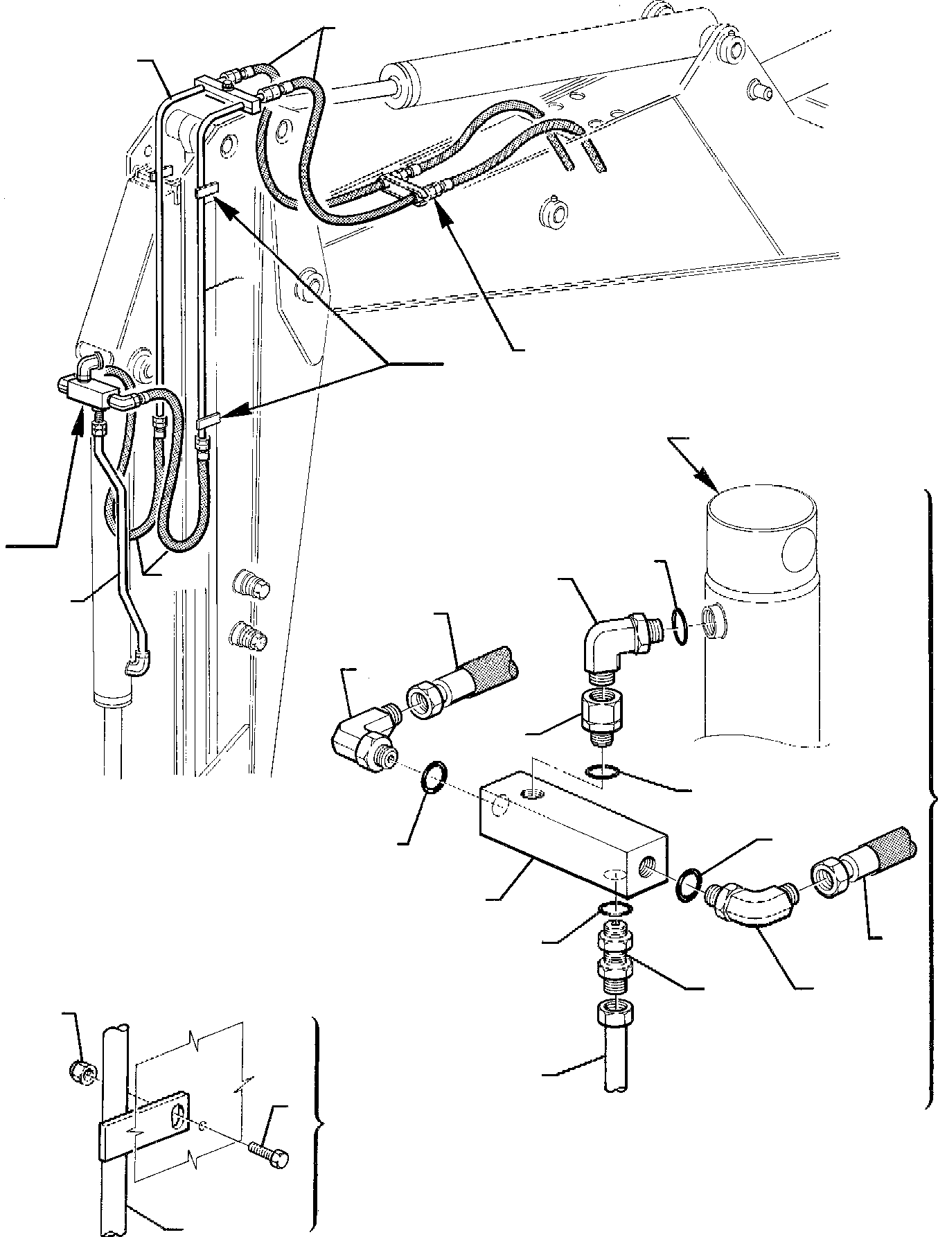 Backhoeloaders Komatsu / WB95R-1 WB97R-1 S/N 8901442-Up(wb9597r1) / HYDRAULIC PIPING (BUCKET CYLINDER LINE) (FOR JIG ARM)(F-0380 : 6751)