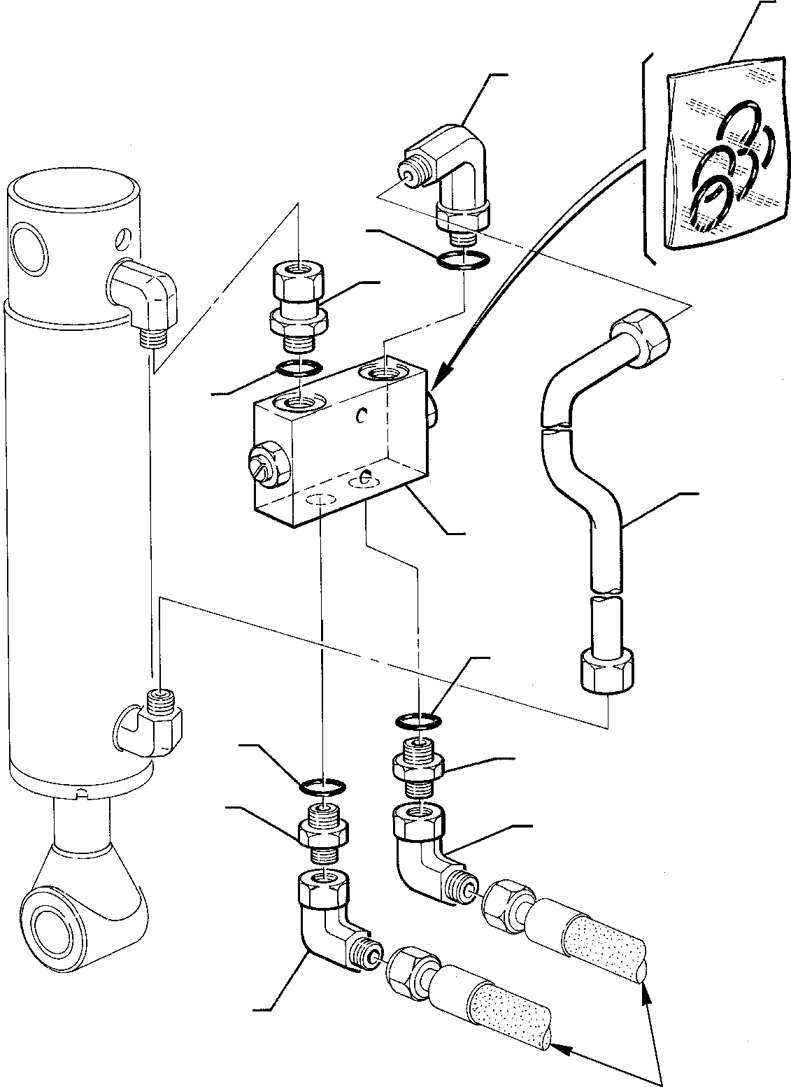 Backhoeloaders Komatsu / WB95R-1 WB97R-1 S/N 8901442-Up(wb9597r1) / HYDRAULIC PIPING (HORIZONTAL OUTRIGGER CYLINDER LINE) (SAFETY VALVE)(F-0410 : 6766)