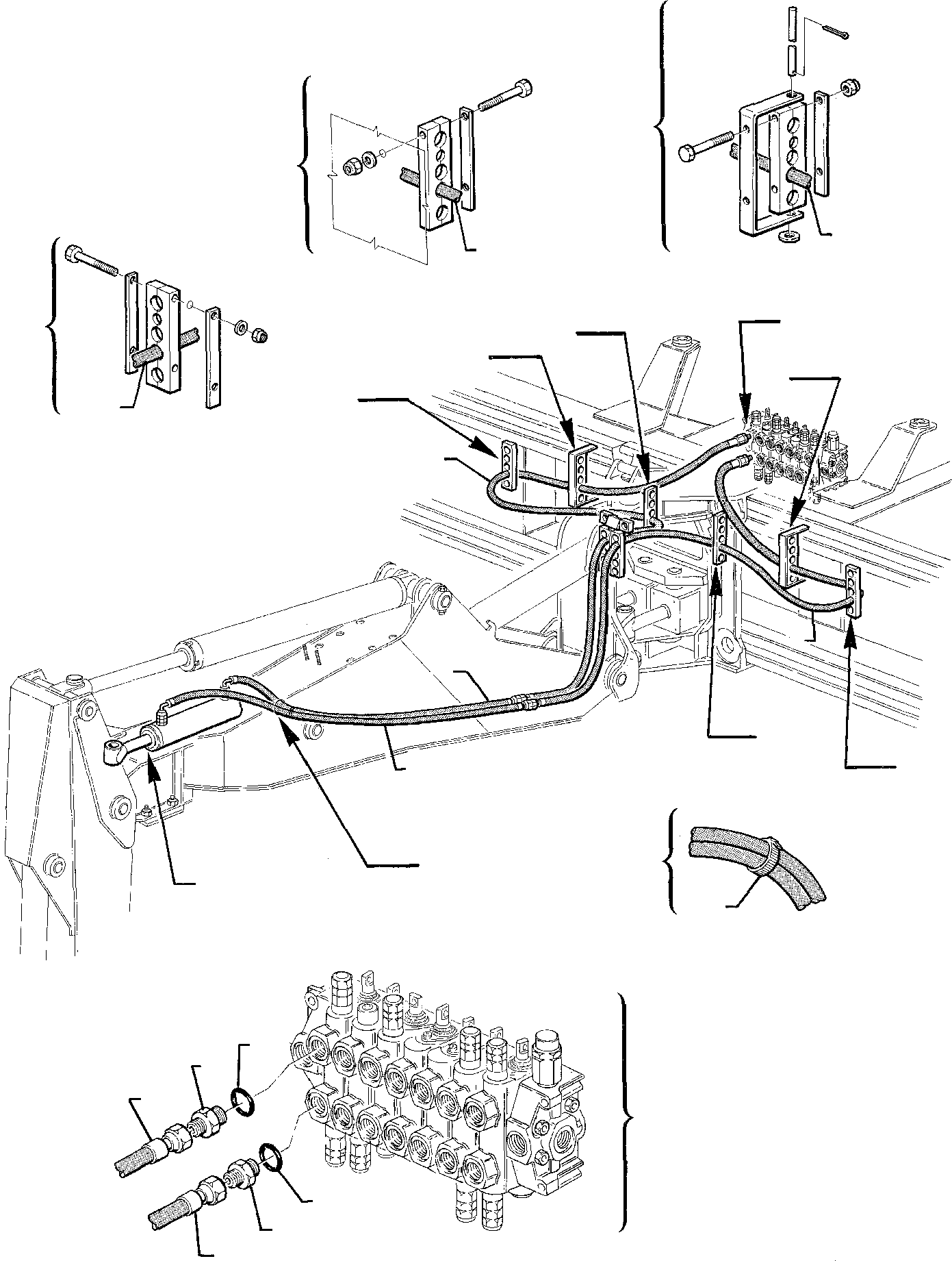 Backhoeloaders Komatsu / WB95R-1 WB97R-1 S/N 8901442-Up(wb9597r1) / HYDRAULIC PIPING (SIDE DIGGING BOOM CYLINDER LINE)(F-0450 : 6810)