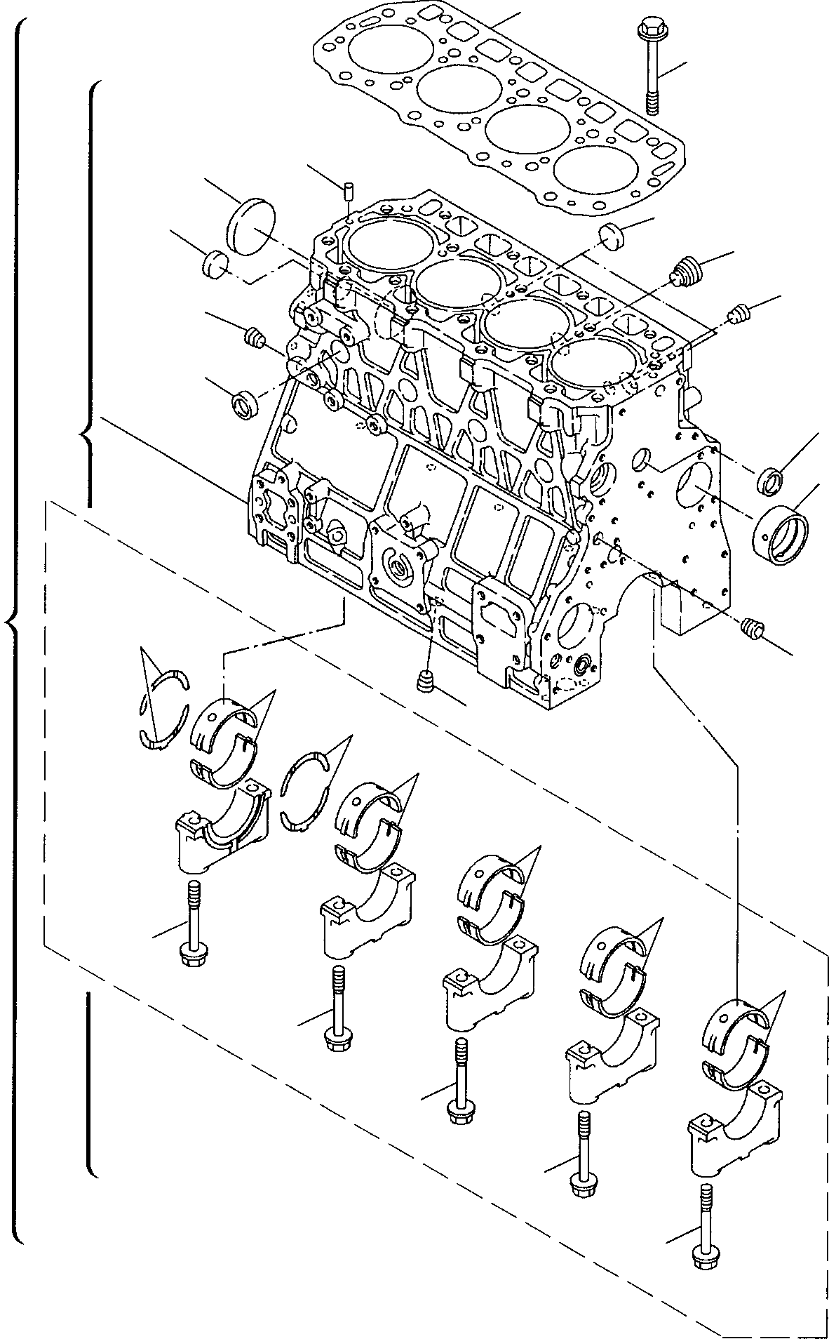 Backhoeloaders Komatsu / WB97S-2 S/N 97SF10001-Up(wb97s_2) / CYLINDER BLOCK(A-0050 : 0201)