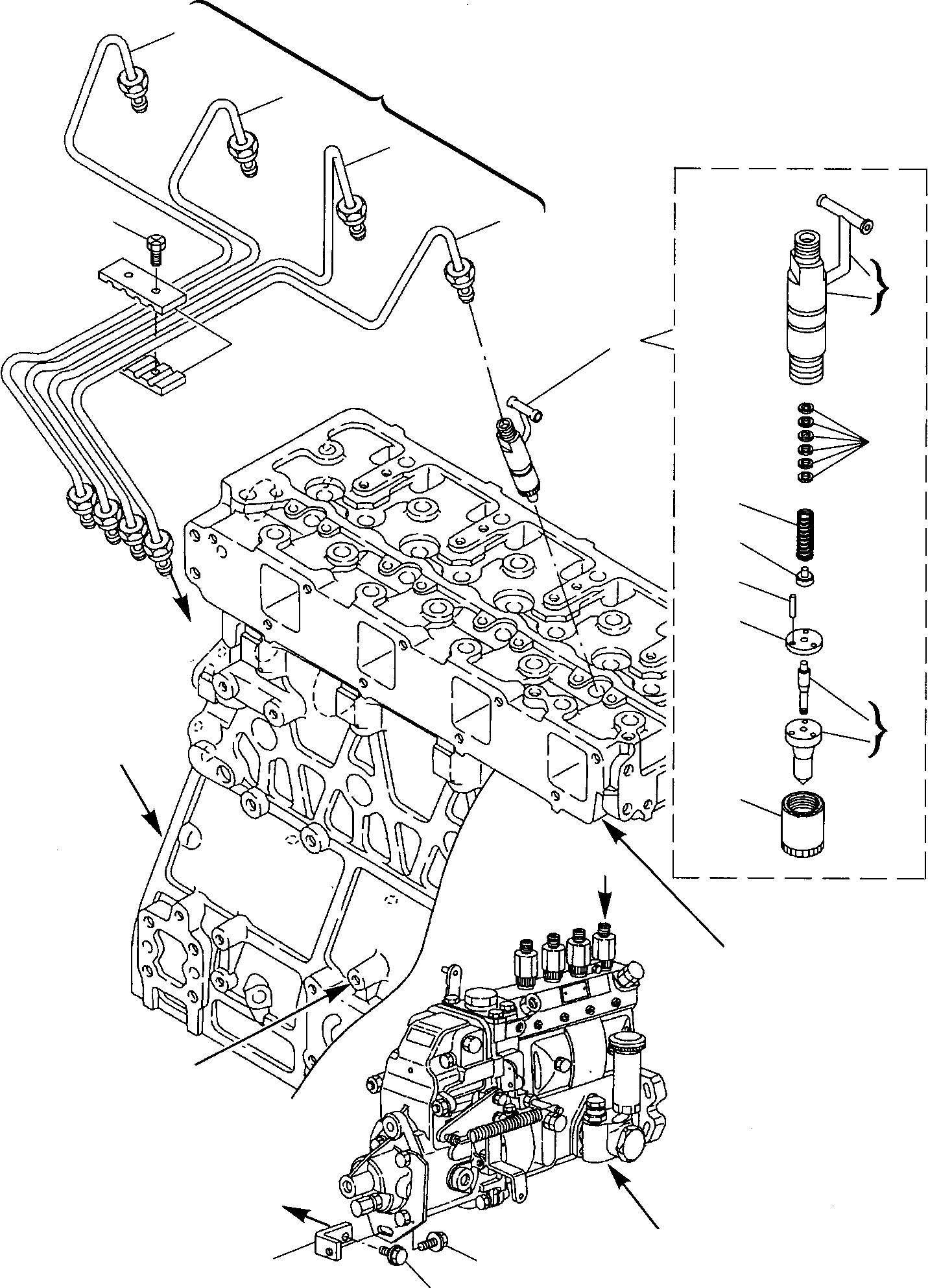 Backhoeloaders Komatsu / WB97S-2 S/N 97SF10001-Up(wb97s_2) / FUEL INJECTION VALVE(A-0160 : 0421)