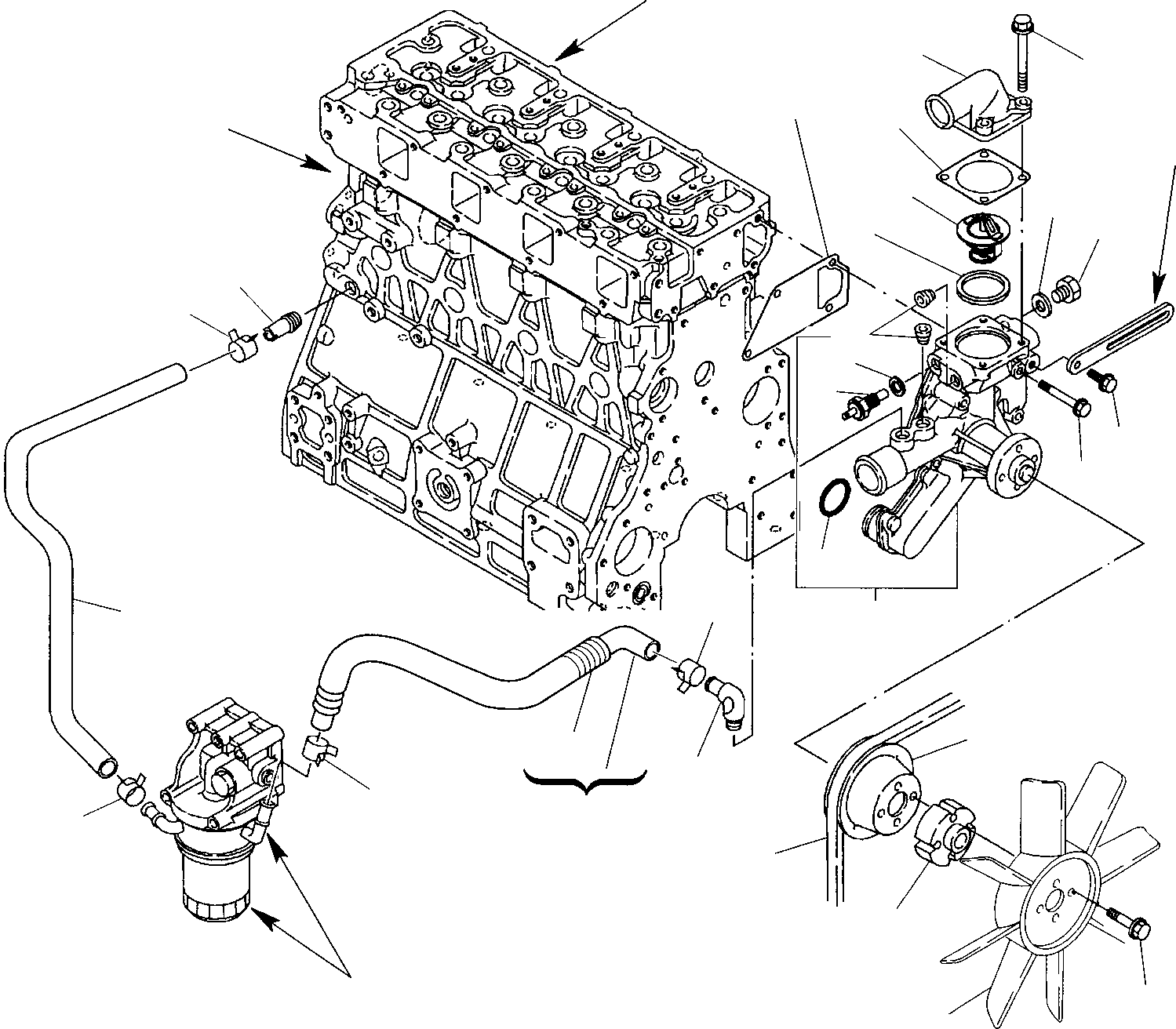 Backhoeloaders Komatsu / WB97S-2 S/N 97SF10001-Up(wb97s_2) / COOLING WATER SYSTEM(A-0200 : 0501)