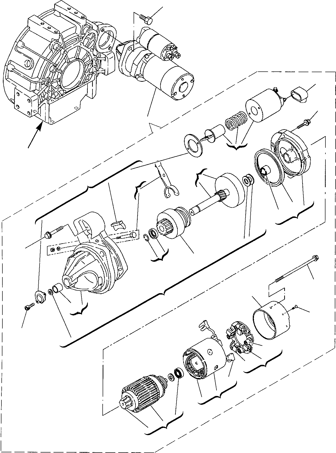 Backhoeloaders Komatsu / WB97S-2 S/N 97SF10001-Up(wb97s_2) / STARTING MOTOR(A-0220 : 0611)