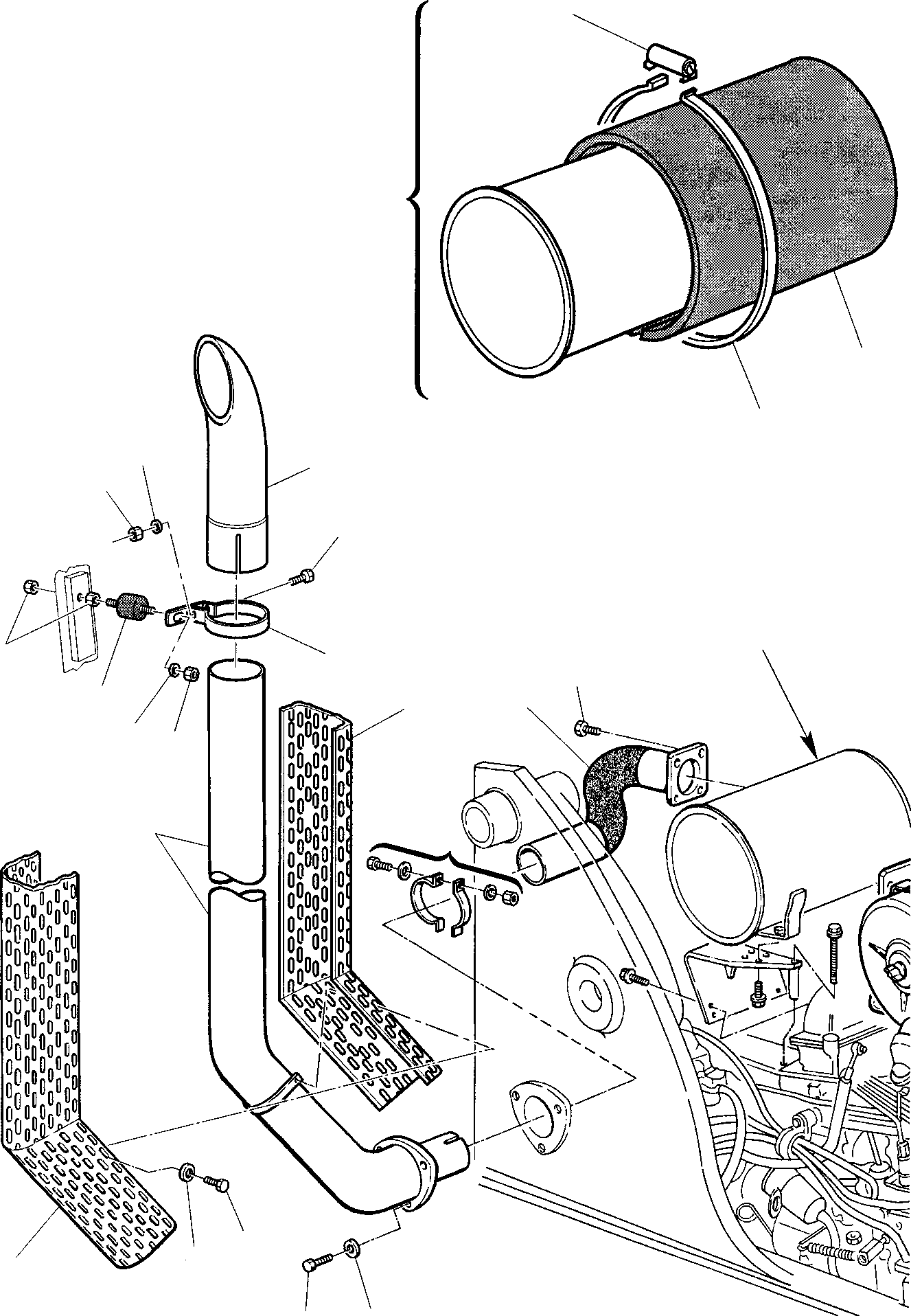 Backhoeloaders Komatsu / WB97S-2 S/N 97SF10001-Up(wb97s_2) / MUFFLER(B-0040 : 1110)