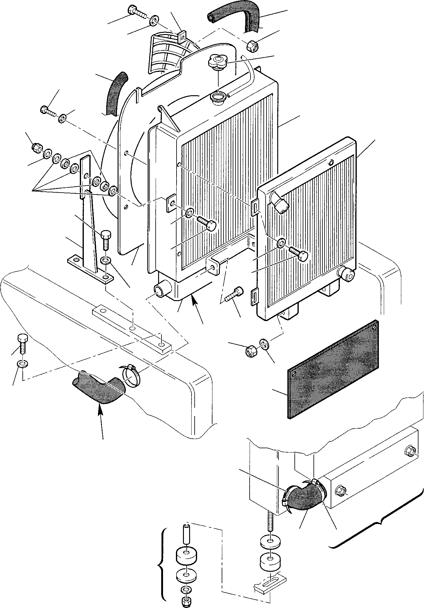 Backhoeloaders Komatsu / WB97S-2 S/N 97SF10001-Up(wb97s_2) / RADIATOR(B-0050 : 1200)