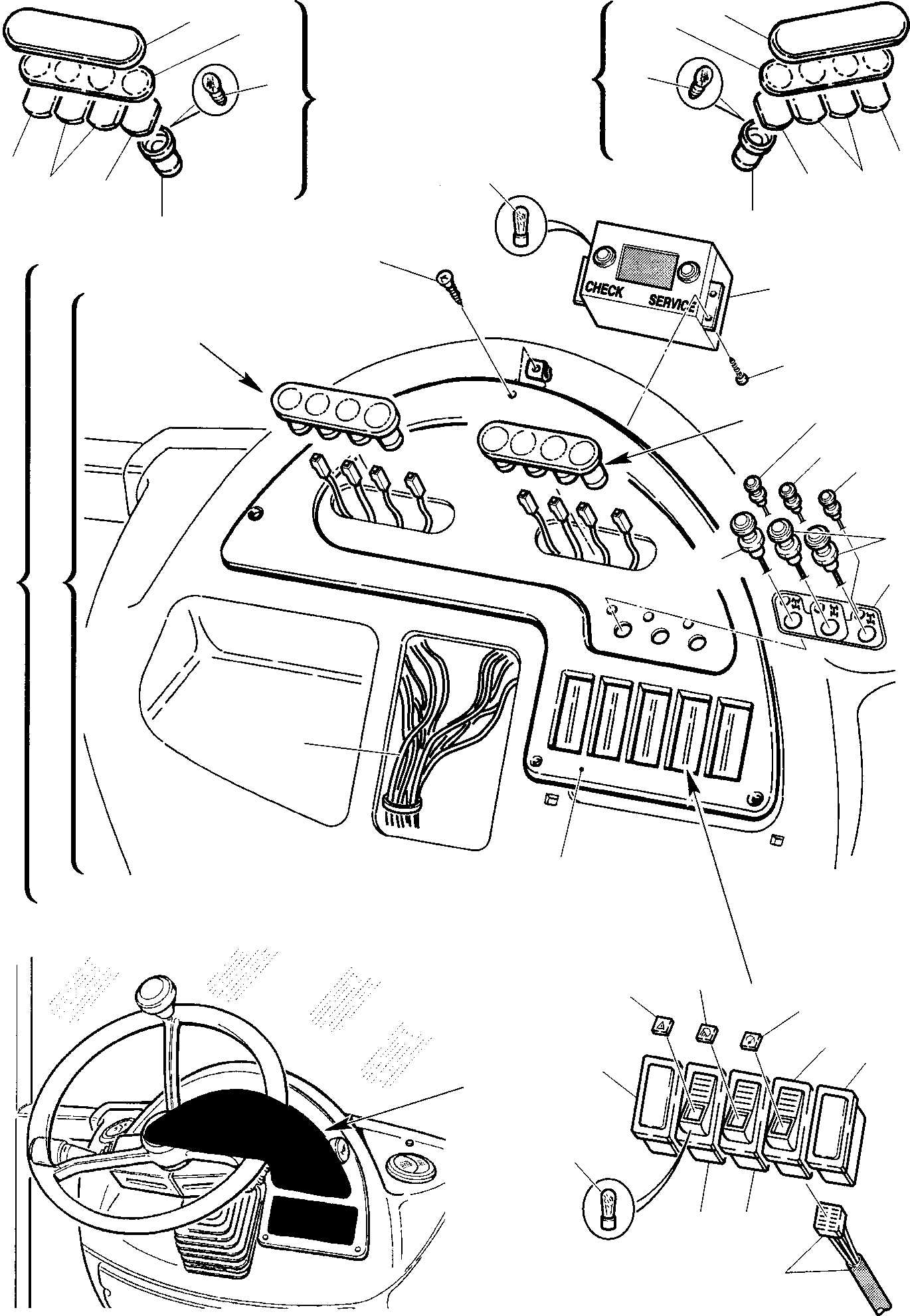 Backhoeloaders Komatsu / WB97S-2 S/N 97SF10001-Up(wb97s_2) / FRONT DASHBOARD (2/2)(B-0120 : 1410)