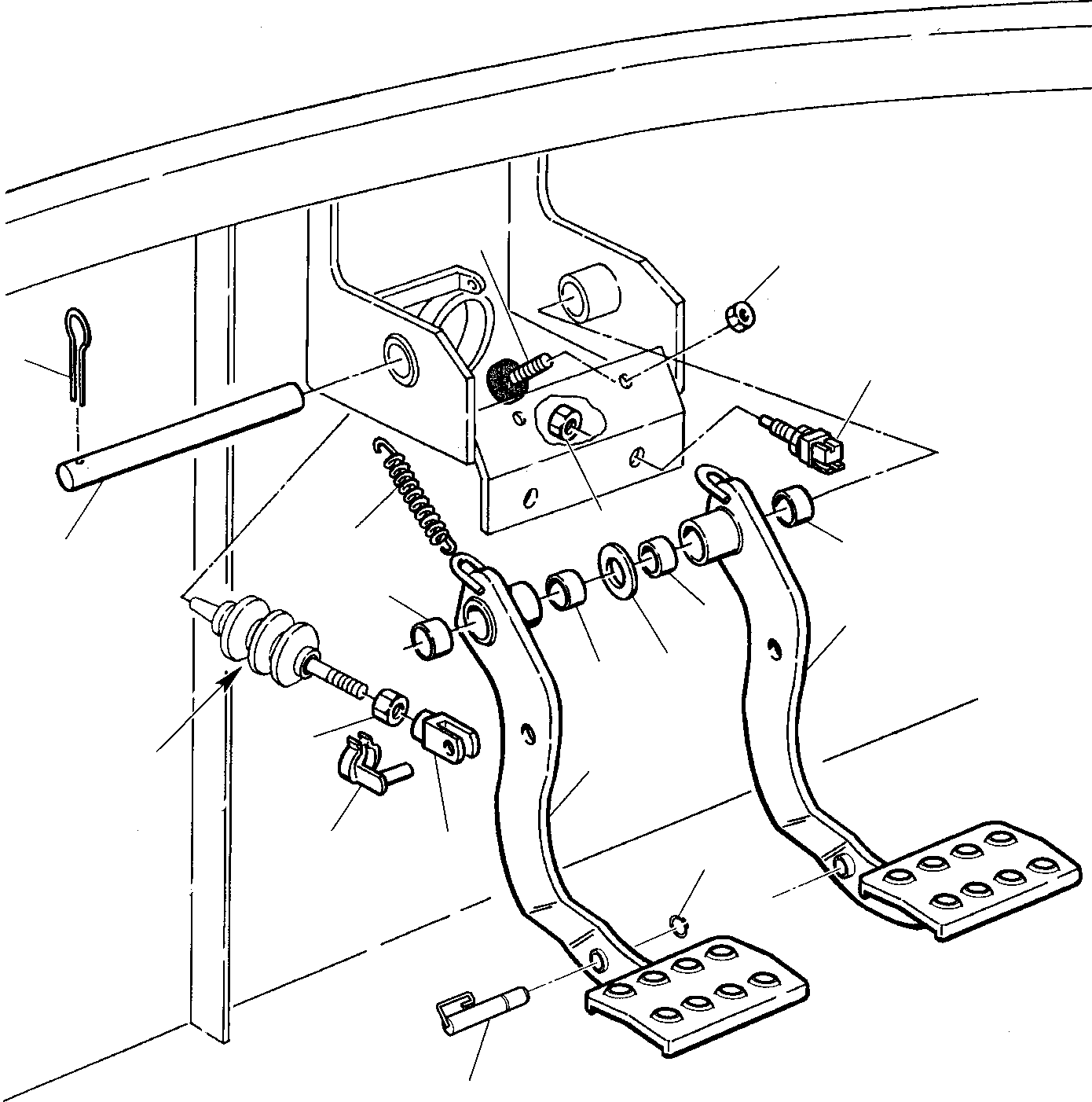 Backhoeloaders Komatsu / WB97S-2 S/N 97SF10001-Up(wb97s_2) / BRAKING CONTROL PEDAL(D-0030 : 4110)