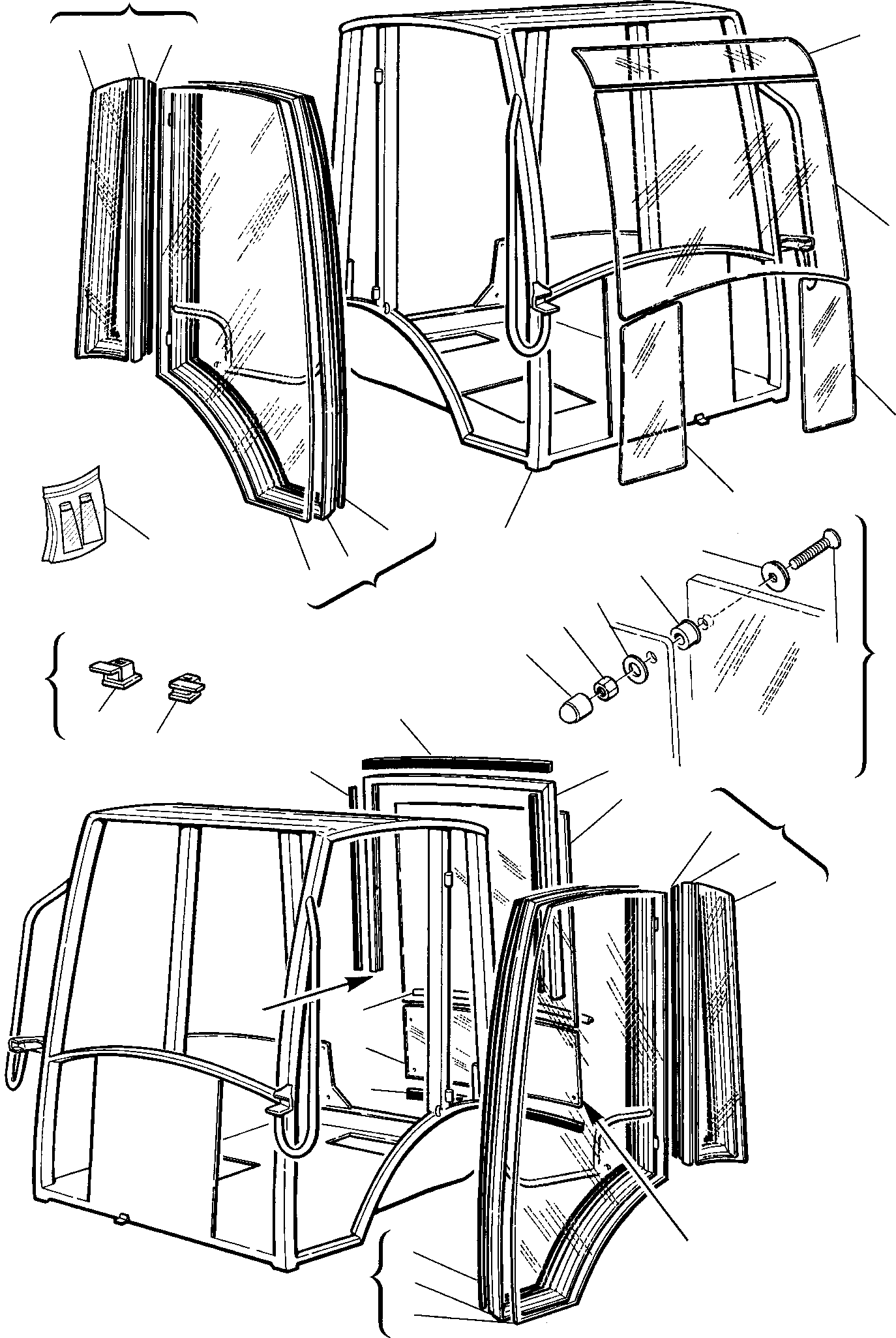 Backhoeloaders Komatsu / WB97S-2 S/N 97SF10001-Up(wb97s_2) / CABIN (1/11)(E-0060 : 5200)