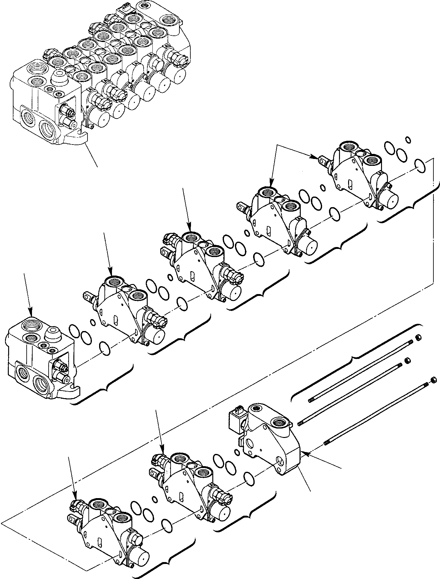 Backhoeloaders Komatsu / WB97S-2 S/N 97SF10001-Up(wb97s_2) / BACKHOE CONTROL VALVE (1/8)(F-0190 : 6290)