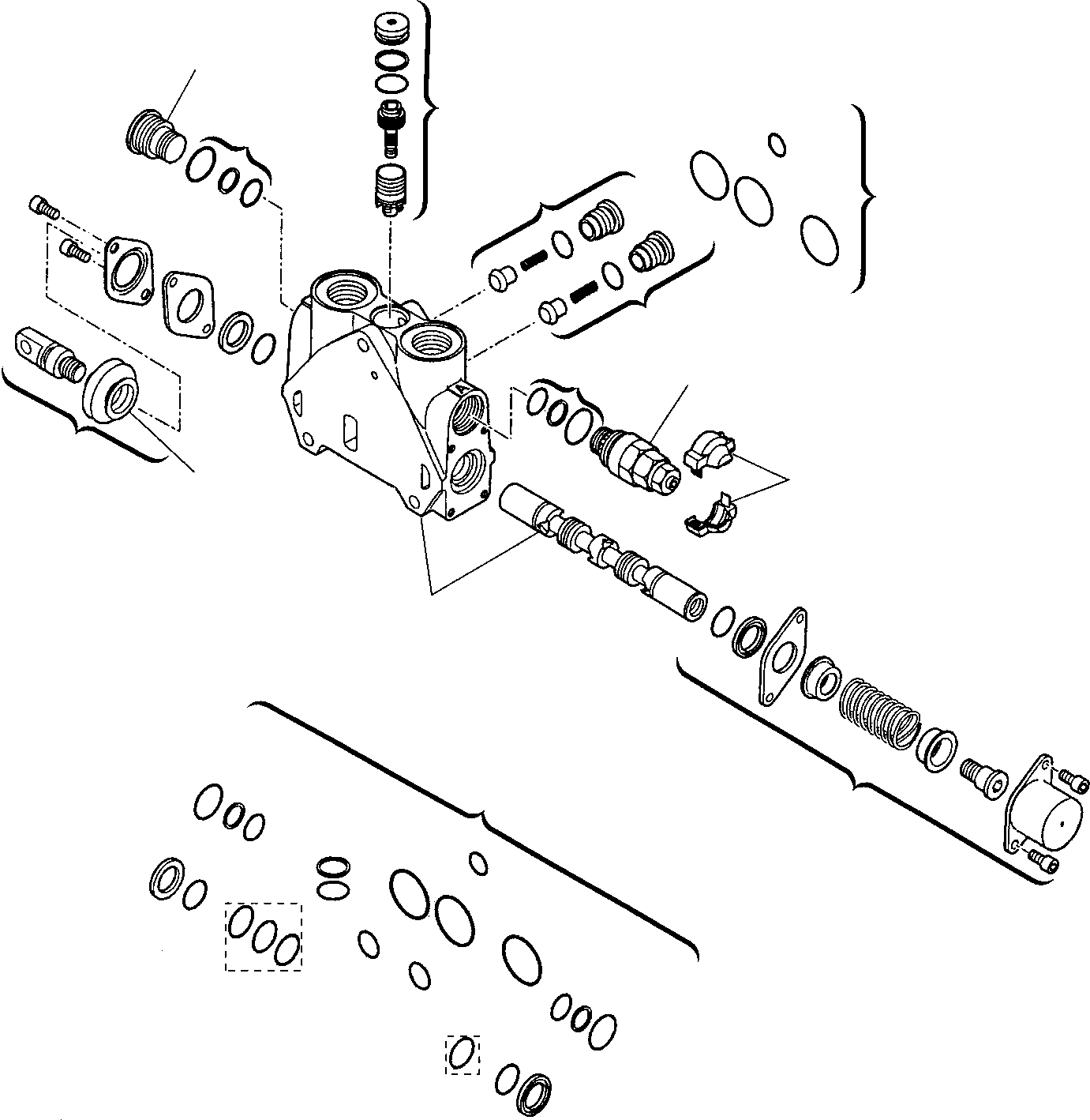 Backhoeloaders Komatsu / WB97S-2 S/N 97SF10001-Up(wb97s_2) / BACKHOE CONTROL VALVE (FOR HAMMER)(F-0280 : 6345)
