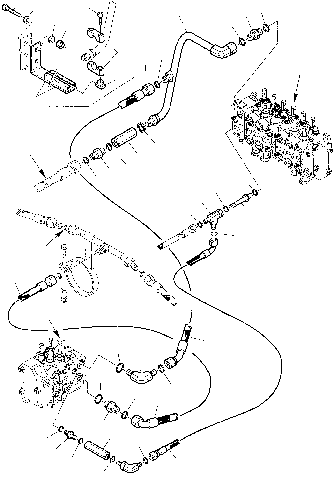 Backhoeloaders Komatsu / WB97S-2 S/N 97SF10001-Up(wb97s_2) / HYDRAULIC PIPING (OIL COOLER AND RETURN LINE) (1/2)(F-0360 : 6520)