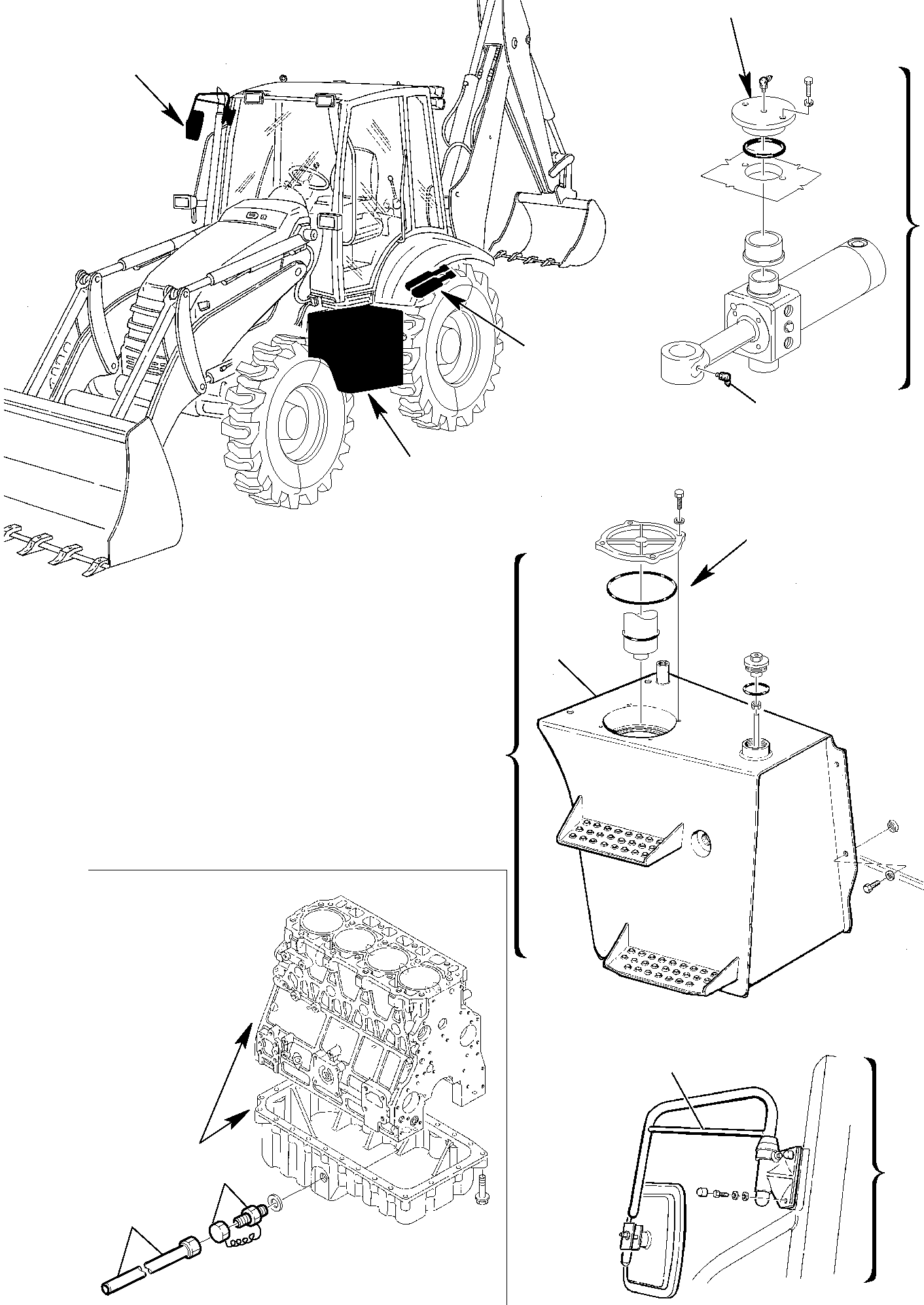 Backhoeloaders Komatsu / WB97S-2 S/N 97SF10001-Up(wb97s_2) / ACCESSORIES FOR GERMANY (20 AND 40 km/h) (1/2)(H-0070 : 9965)