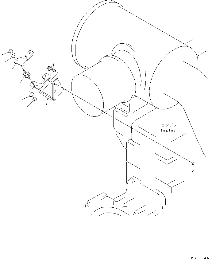 Komatsu parts book diagram for WD500-3 S/N 50001-UP: ENGINE (ENGINE CONTROL BRACKET)