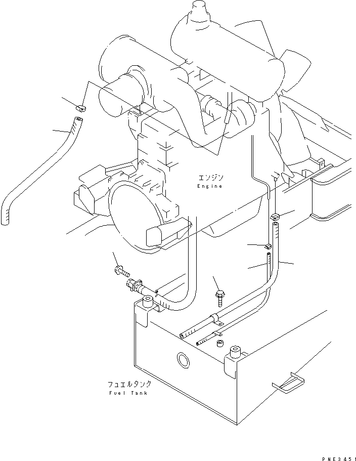 Komatsu parts book diagram for WD500-3 S/N 50001-UP: ENGINE (DRAIN HOSE)