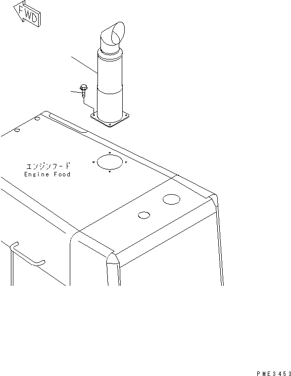 Komatsu parts book diagram for WD500-3 S/N 50001-UP: EXHAUST SYSTEM