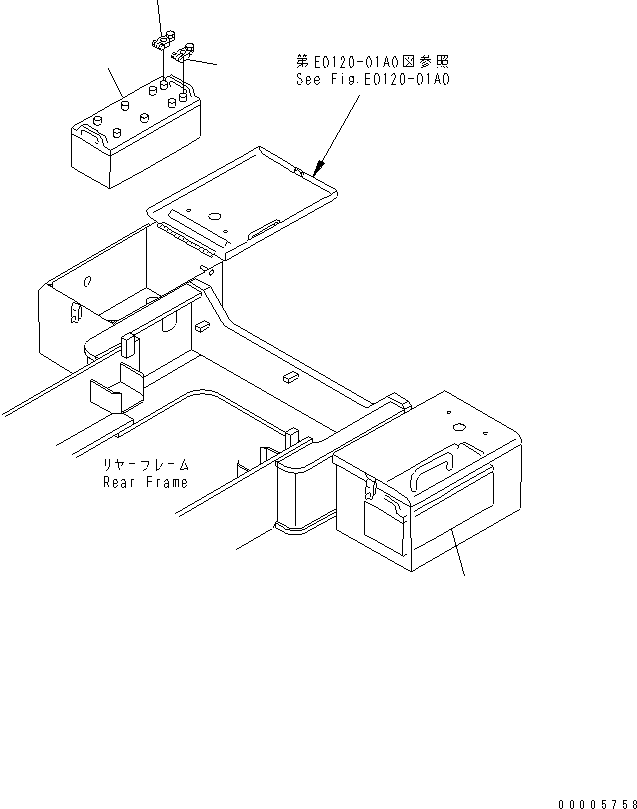 Komatsu parts book diagram for WD500-3 S/N 50001-UP: BATTERY (LARGE CAPACITY)