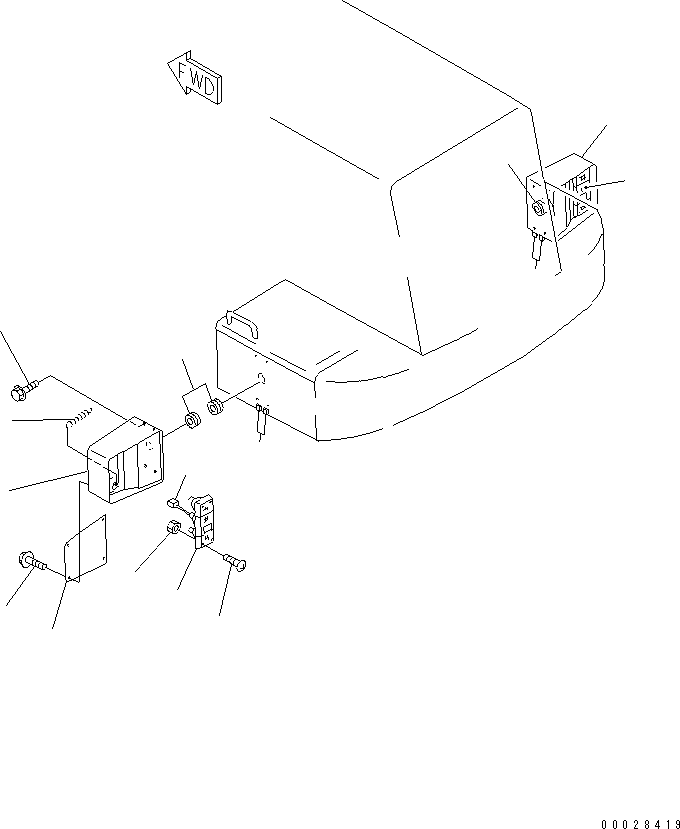 Komatsu parts book diagram for WD500-3 S/N 50001-UP: BATTERY BOX (REAR COMBINATION LANP) (FOR VEHICLE INSPECTION PARTS)