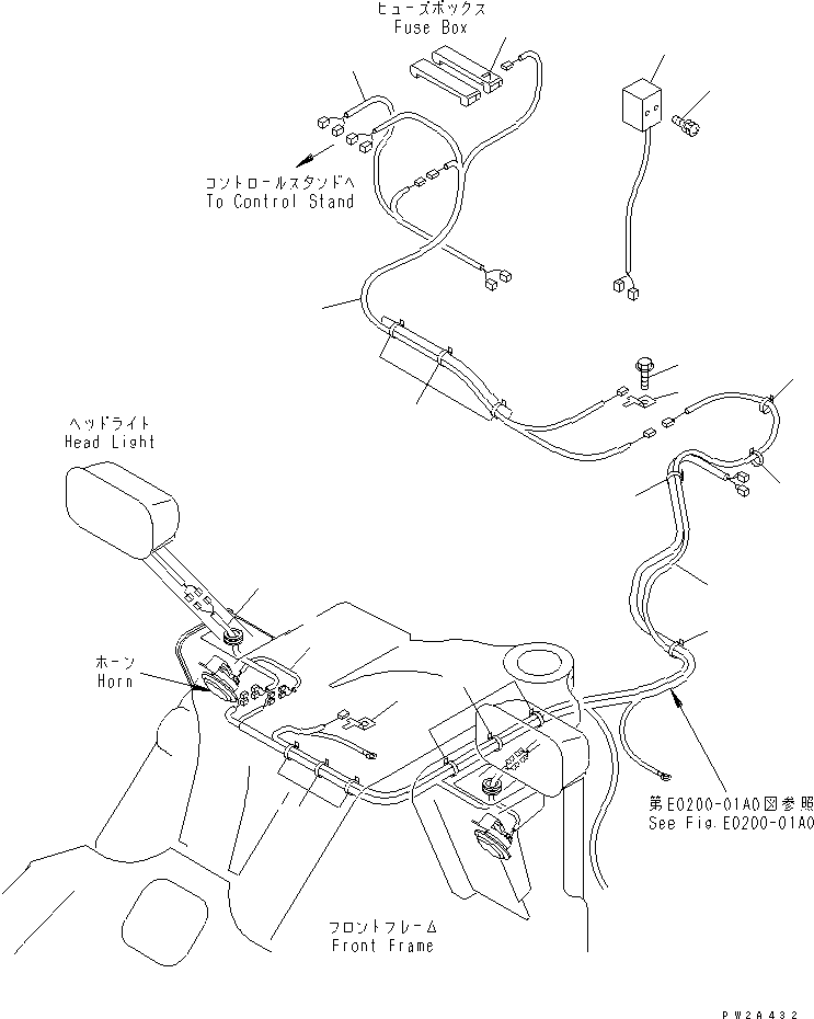 Komatsu parts book diagram for WD500-3 S/N 50001-UP: WIRING HARNESS (DE.CO. VALVE LINE)