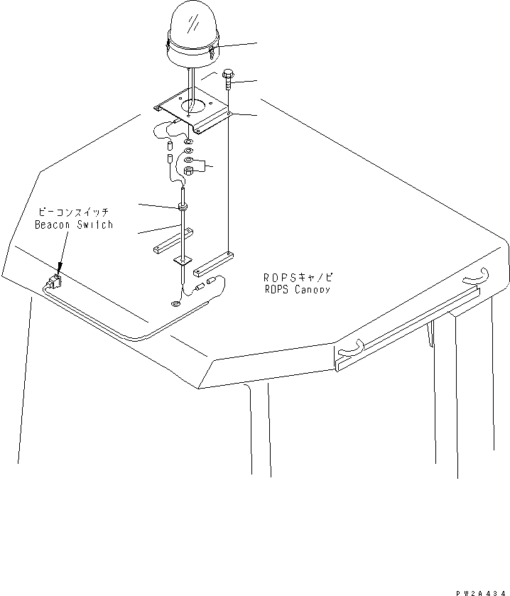 Komatsu parts book diagram for WD500-3 S/N 50001-UP: WARNING LAMP