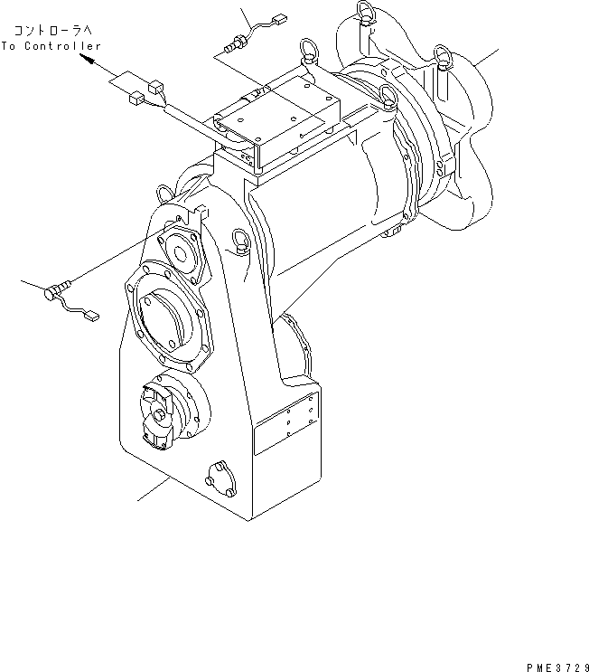 Komatsu parts book diagram for WD500-3 S/N 50001-UP: TORQUE CONVERTER AND TRANSMISSION (SENSOR)