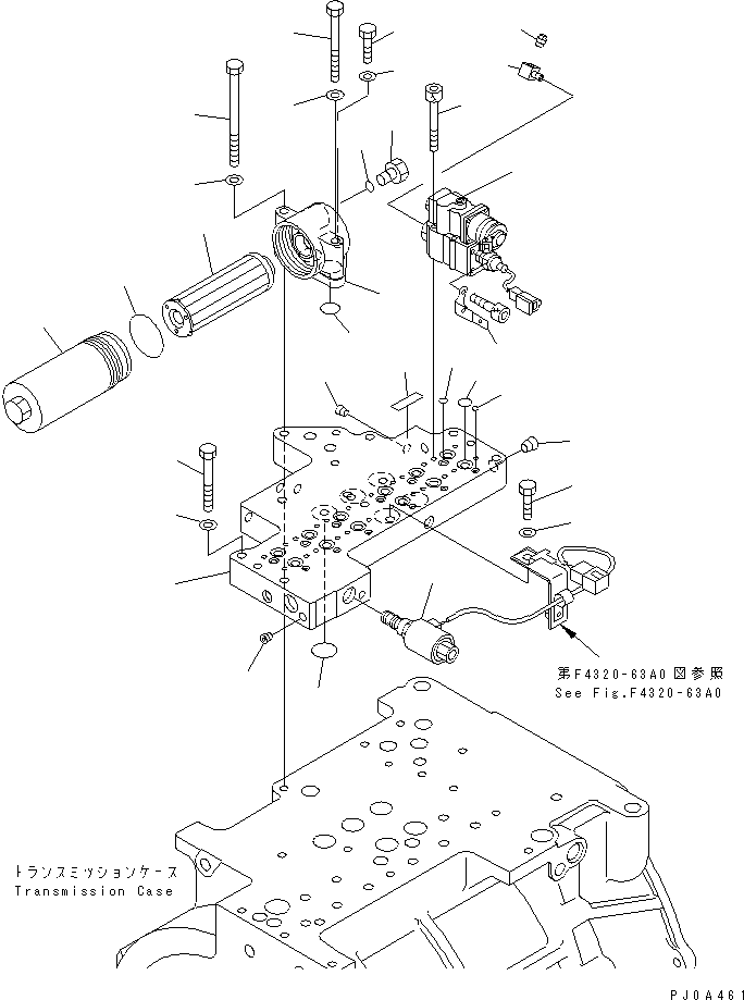 Komatsu parts book diagram for WD500-3 S/N 50001-UP: TRANSMISSION CONTROL VALVE (1/3) (CONTROL VALVE)