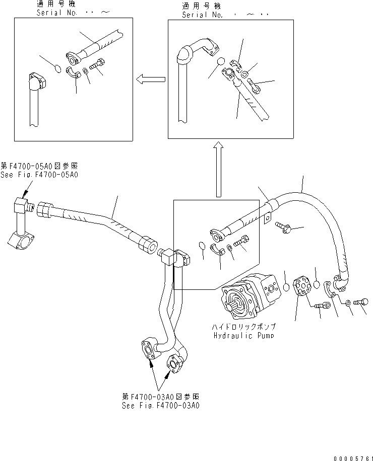 Komatsu parts book diagram for WD500-3 S/N 50001-UP: TORQUE CONVERTER AND TRANSMISSION LINE (OIL FILTER PIPING ? DELIVERY HOSE)(#50001-50005)