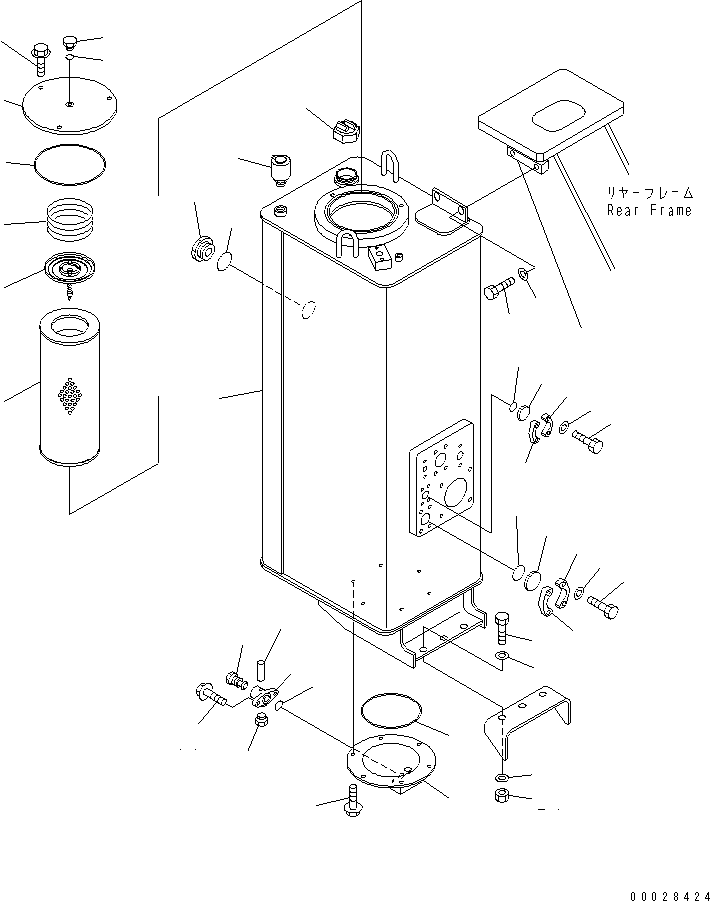Komatsu parts book diagram for WD500-3 S/N 50001-UP: HYDRAULIC TANK(#50006-)