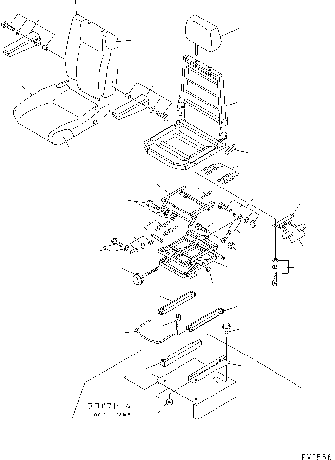 Komatsu parts book diagram for WD500-3 S/N 50001-UP: OPERATOR'S SEAT