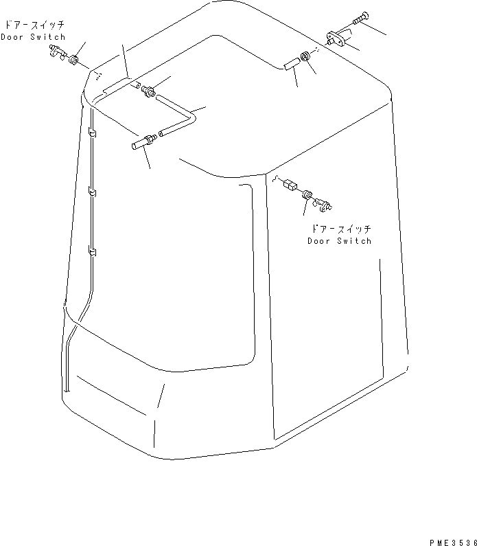 Komatsu parts book diagram for WD500-3 S/N 50001-UP: OPERATOR'S CAB (WINDOW WASHER)