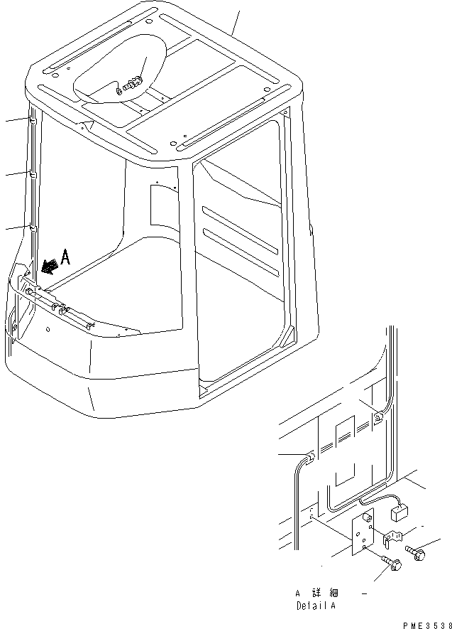 Komatsu parts book diagram for WD500-3 S/N 50001-UP: OPERATOR'S CAB (ELECTRICAL SYSTEM MOUNTING PARTS)