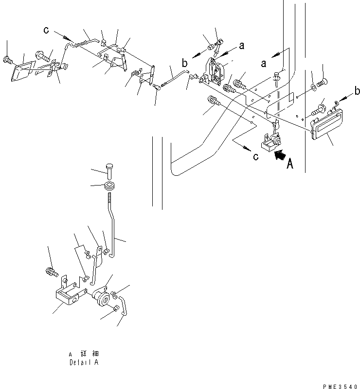Komatsu parts book diagram for WD500-3 S/N 50001-UP: OPERATOR'S CAB (DOOR LOCK ? L.H.)