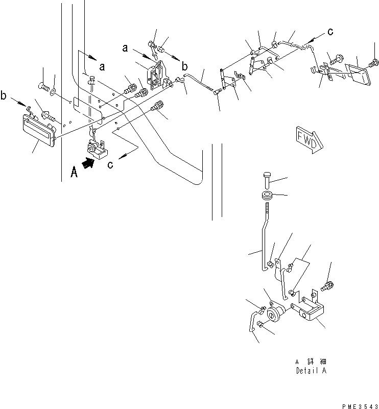 Komatsu parts book diagram for WD500-3 S/N 50001-UP: OPERATOR'S CAB (DOOR LOCK ? R.H.)