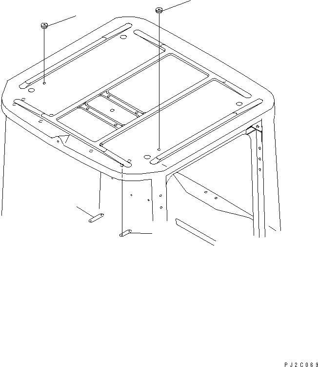 Komatsu parts book diagram for WD500-3 S/N 50001-UP: OPERATOR'S CAB (ROOF CAP AND PLATE) (WITH RADIO OR CASSETTE)(#50006-)