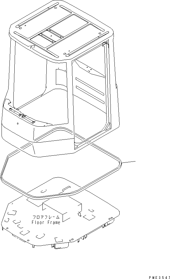 Komatsu parts book diagram for WD500-3 S/N 50001-UP: OPERATOR'S CAB (SEAL ? FOR CAB MOUNTING)