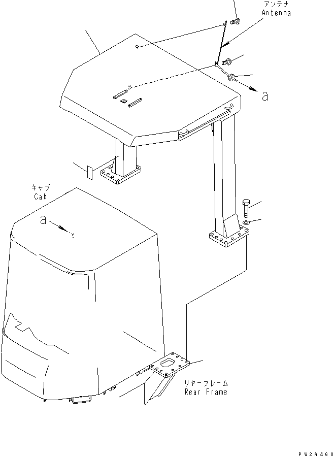 Komatsu parts book diagram for WD500-3 S/N 50001-UP: CANOPY (WITH BEACON LAMP)