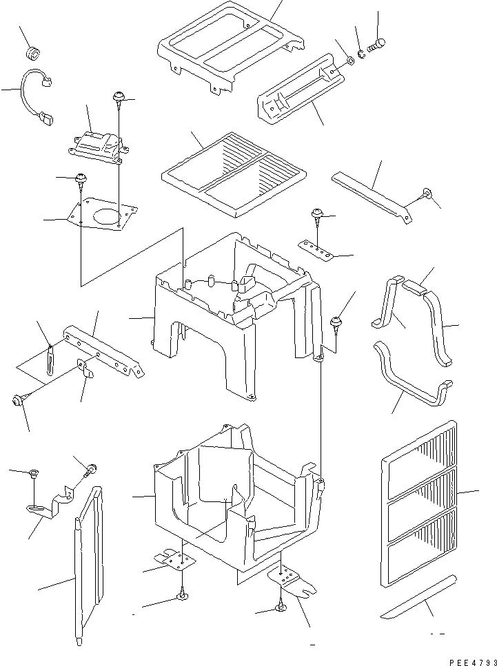 Komatsu parts book diagram for WD500-3 S/N 50001-UP: AIR CONDITIONER (DAMPER)