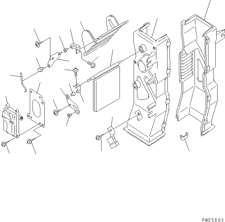 Komatsu parts book diagram for WD500-3 S/N 50001-UP: AIR CONDITIONER (AIR DUCT)