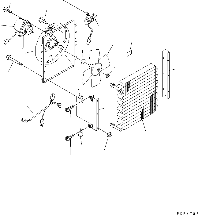 Komatsu parts book diagram for WD500-3 S/N 50001-UP: AIR CONDITIONER (CONDENSER)