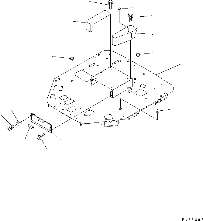 Komatsu parts book diagram for WD500-3 S/N 50001-UP: FLOOR FRAME