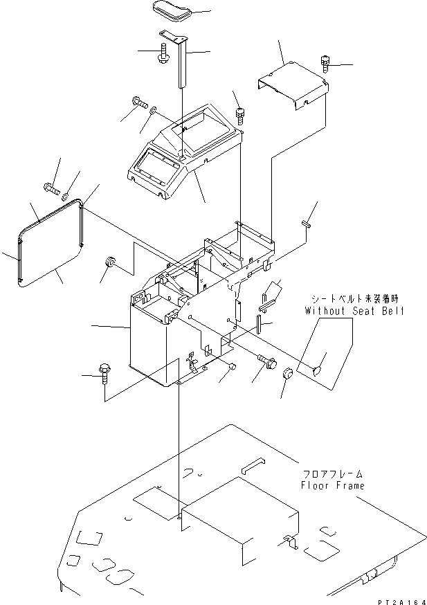 Komatsu parts book diagram for WD500-3 S/N 50001-UP: FLOOR (R.H. CONSOLE BOX)