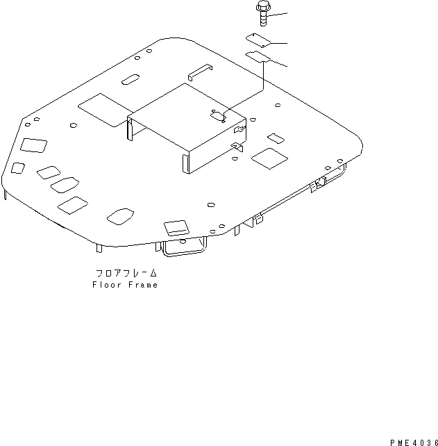 Komatsu parts book diagram for WD500-3 S/N 50001-UP: FLOOR (WITH HEATER)
