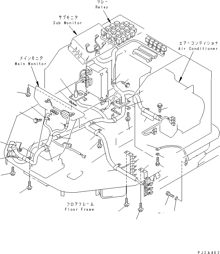 Komatsu parts book diagram for WD500-3 S/N 50001-UP: FLOOR HARNESS