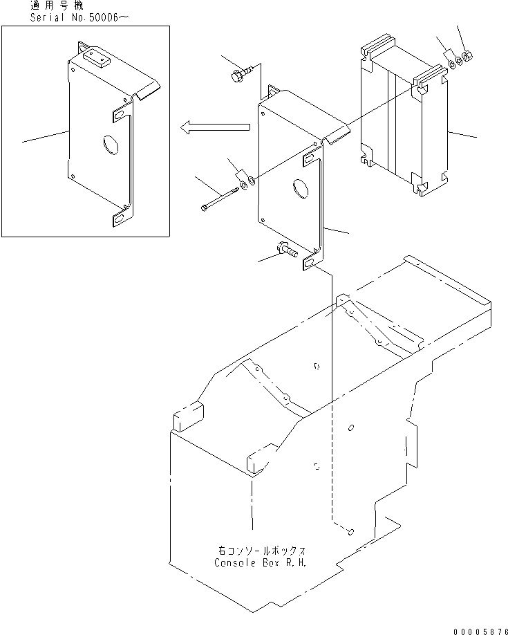 Komatsu parts book diagram for WD500-3 S/N 50001-UP: FLOOR HARNESS (TRANSMISSION CONTROLLER AND MOUNTING PARTS)
