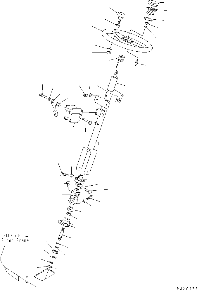 Komatsu parts book diagram for WD500-3 S/N 50001-UP: WHEEL COLUMN AND STEERING VALVE (WHEEL AND COLUMN)