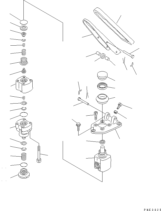 Komatsu parts book diagram for WD500-3 S/N 50001-UP: BRAKE CONTROL (TANDEM BRAKE VALVE)(#50001-50010)