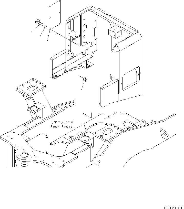 Komatsu parts book diagram for WD500-3 S/N 50001-UP: BULKHEAD (AIR CONDITIONER-LESS)