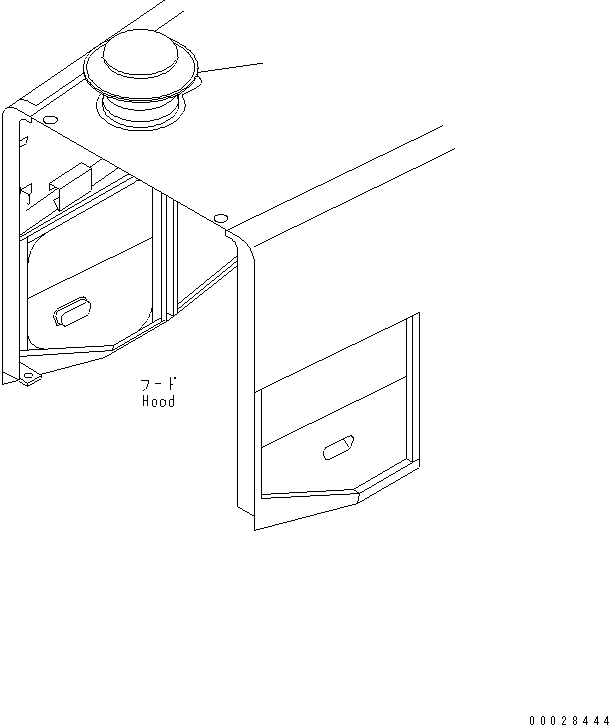 Komatsu parts book diagram for WD500-3 S/N 50001-UP: RADIATOR GUARD AND HOOD (WITH AIR INTAKE EXTENSION)
